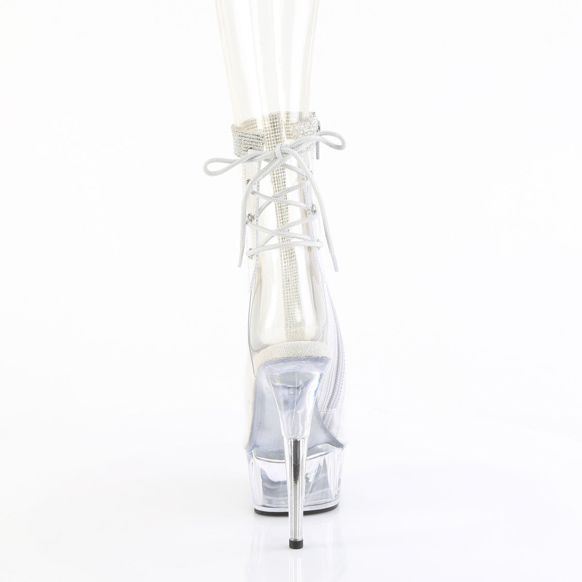 DELIGHT-1018C-2RS Pleaser Clear-Rhinestones/Clear Platform Shoes [Sexy Ankle Boots]