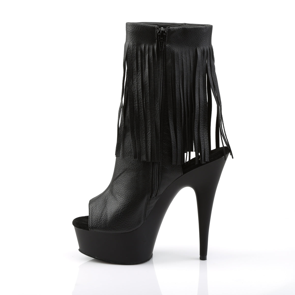 DELIGHT-1019 Pleaser Black Faux Leather/Black Matte Platform Shoes [Sexy Ankle Boots]