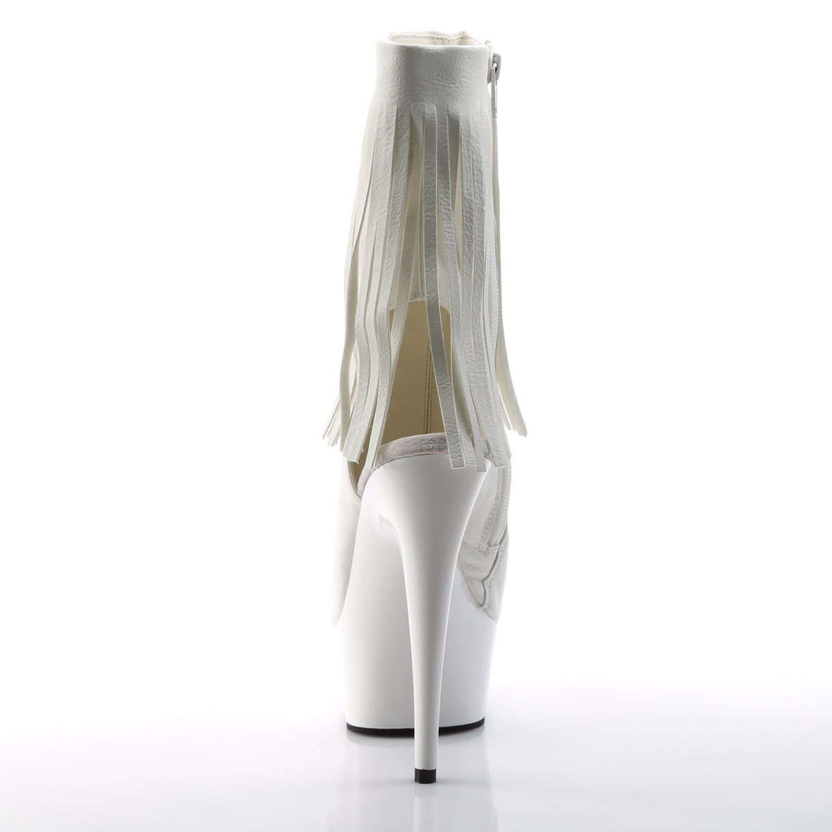 DELIGHT-1019 Pleaser White Faux Leather/White Platform Shoes [Sexy Ankle Boots]