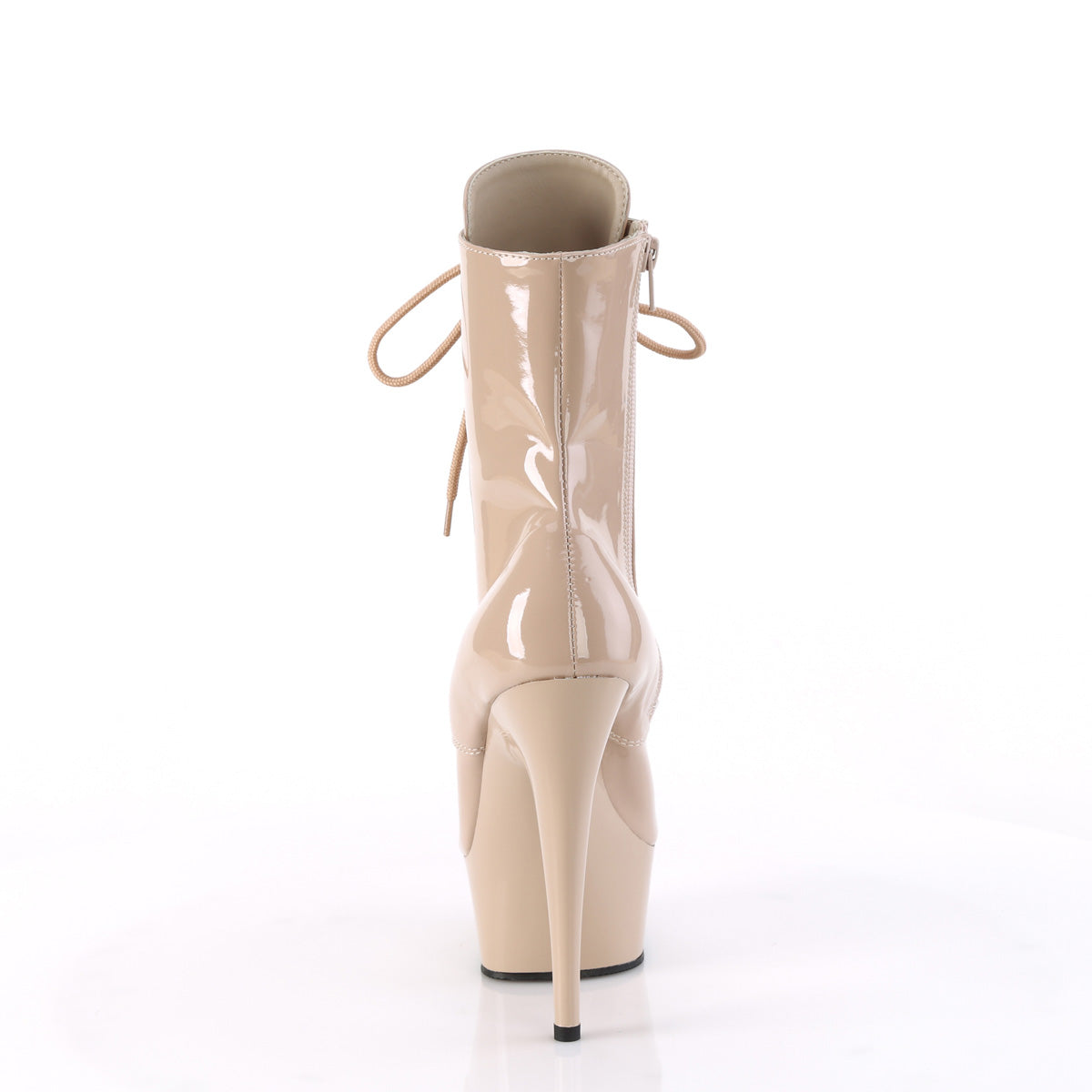 DELIGHT-1020 Pleaser NudePatent/Nude Platform Shoes [Sexy Ankle Boots]