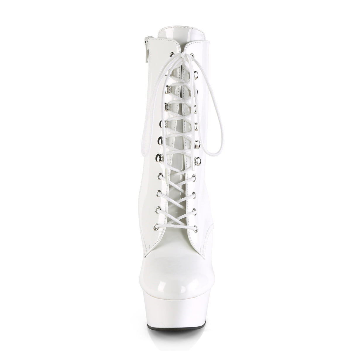 DELIGHT-1020 Pleaser White Patent/White Platform Shoes [Sexy Ankle Boots]