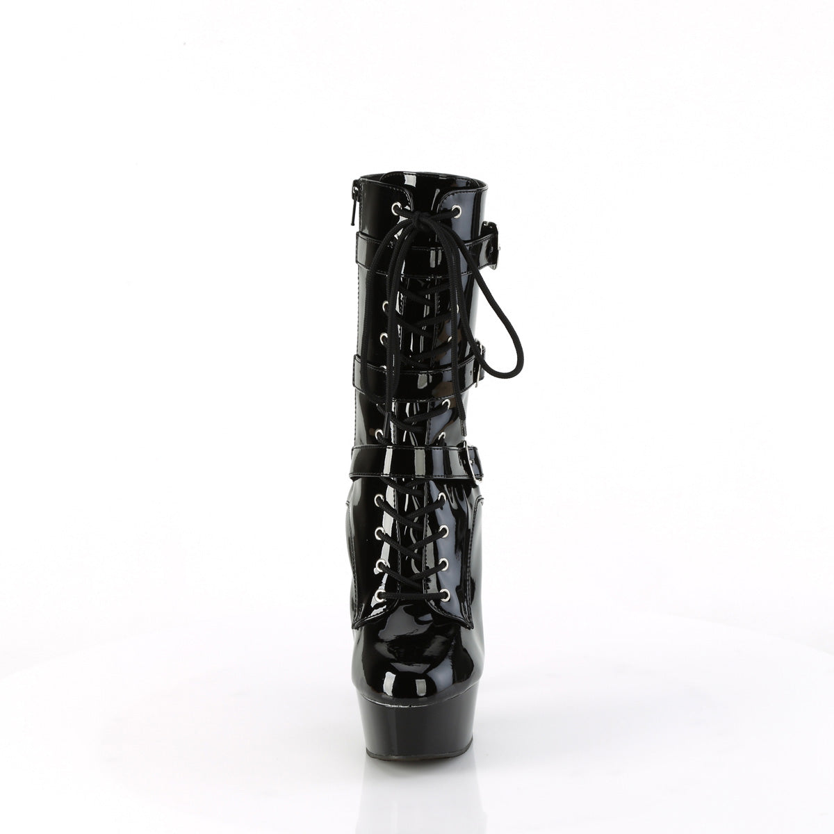 DELIGHT-1043 Pleaser Black Patent Platform Shoes [Sexy Ankle Boots]