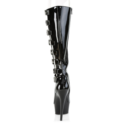 DELIGHT-2047 Pleaser Black Patent Platform Shoes [Sexy Knee High Boots]