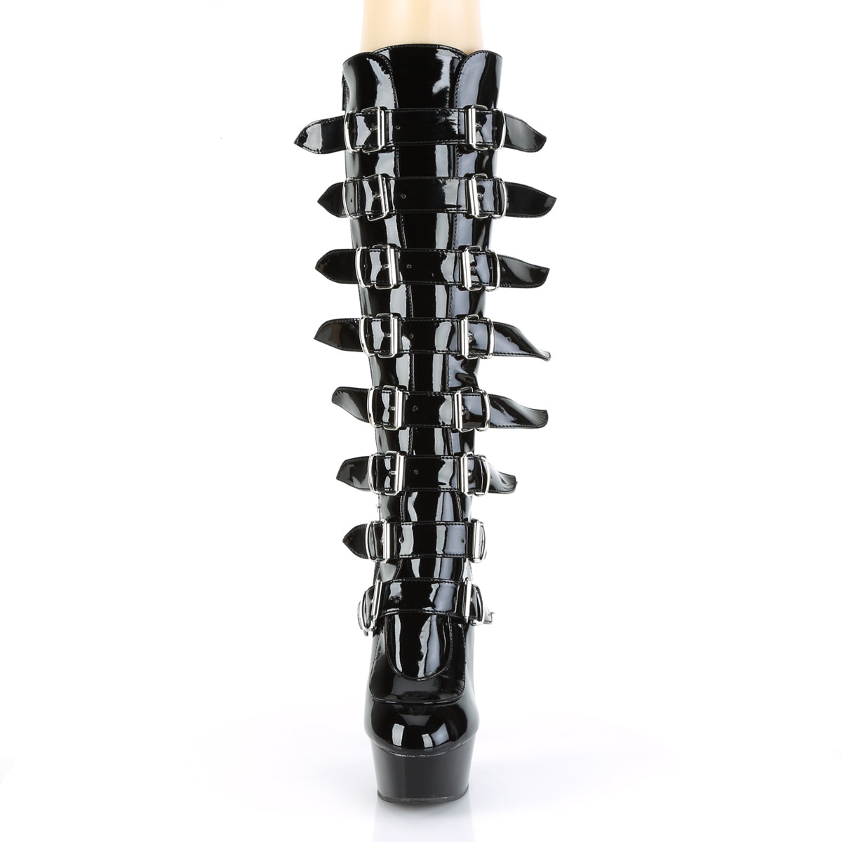 DELIGHT-2049 Pleaser Black Patent Platform Shoes [Sexy Knee High Boots]
