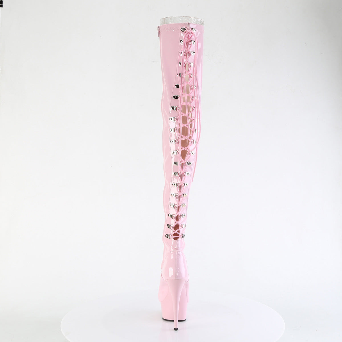 DELIGHT-3063 Pleaser B Pink Stretch Patent/B Pink Platform Shoes [Thigh High Boots]