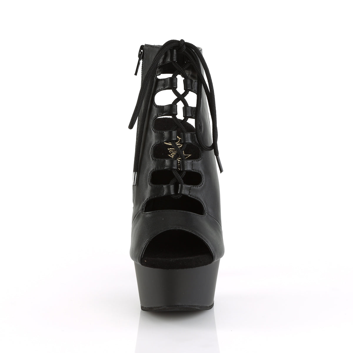 DELIGHT-600-20 Pleaser Black Faux Leather/Black Matte Platform Shoes [Exotic Dance Shoes]