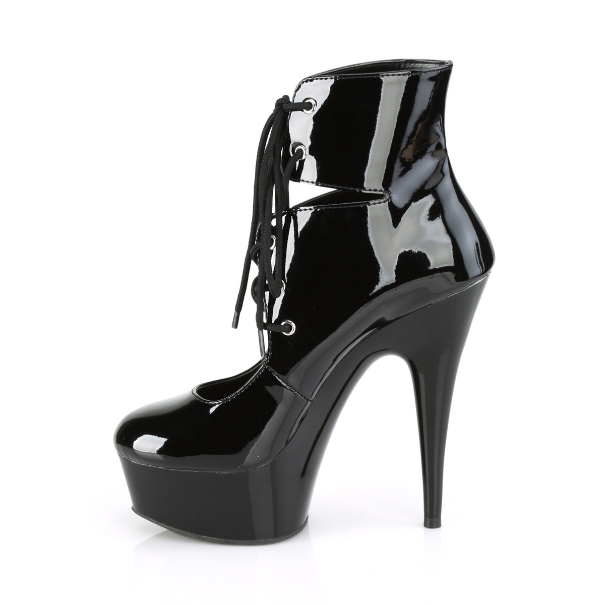 DELIGHT-600-22 Pleaser Black Patent Platform Shoes [Exotic Dance Shoes]