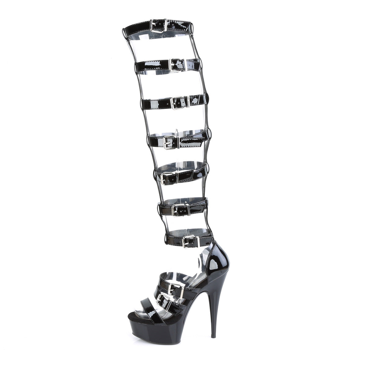 DELIGHT-600-46 Pleaser Black Patent Platform Shoes [Exotic Dance Shoes]