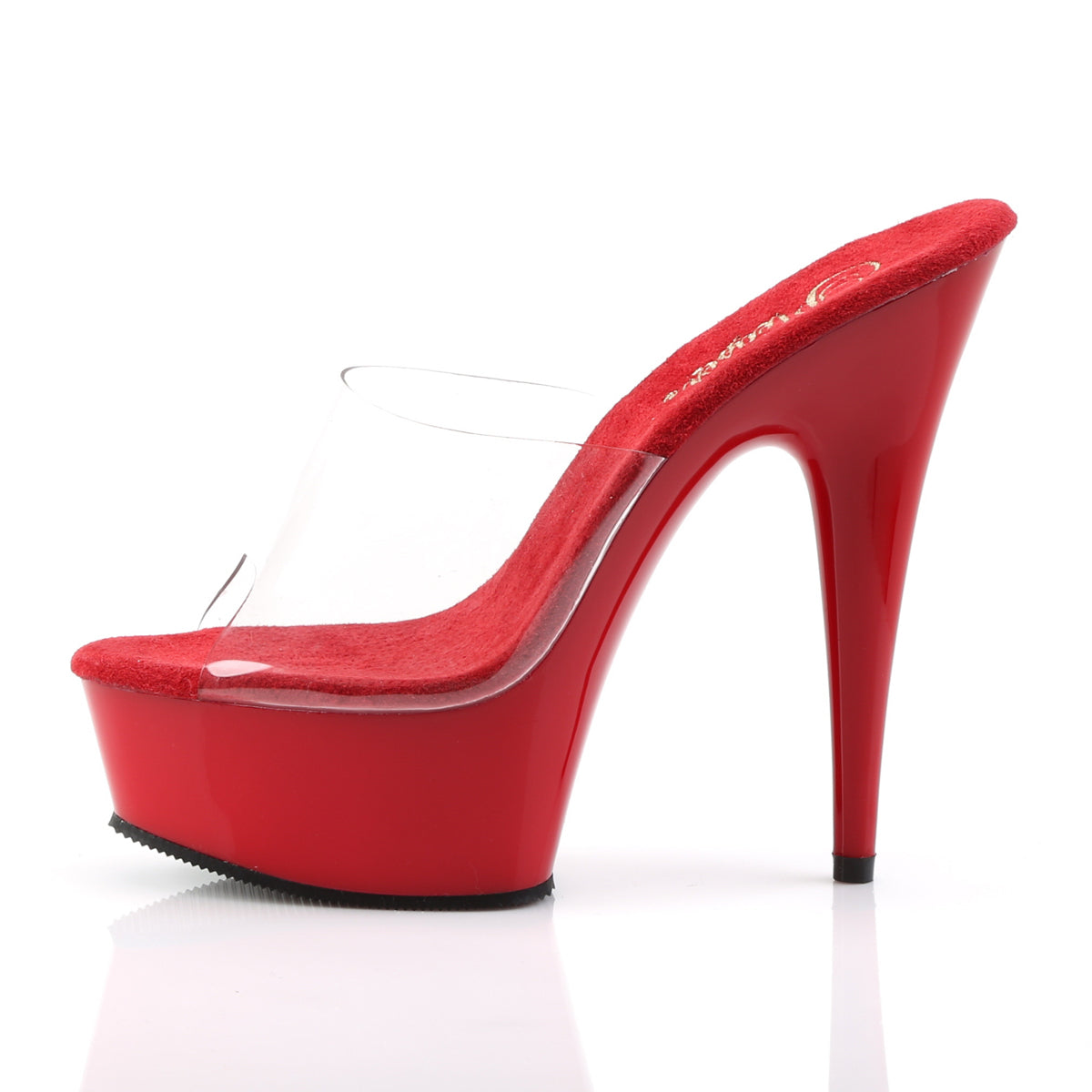 DELIGHT-601 Pleaser Clear/Red Platform Shoes [Exotic Dance Shoes]