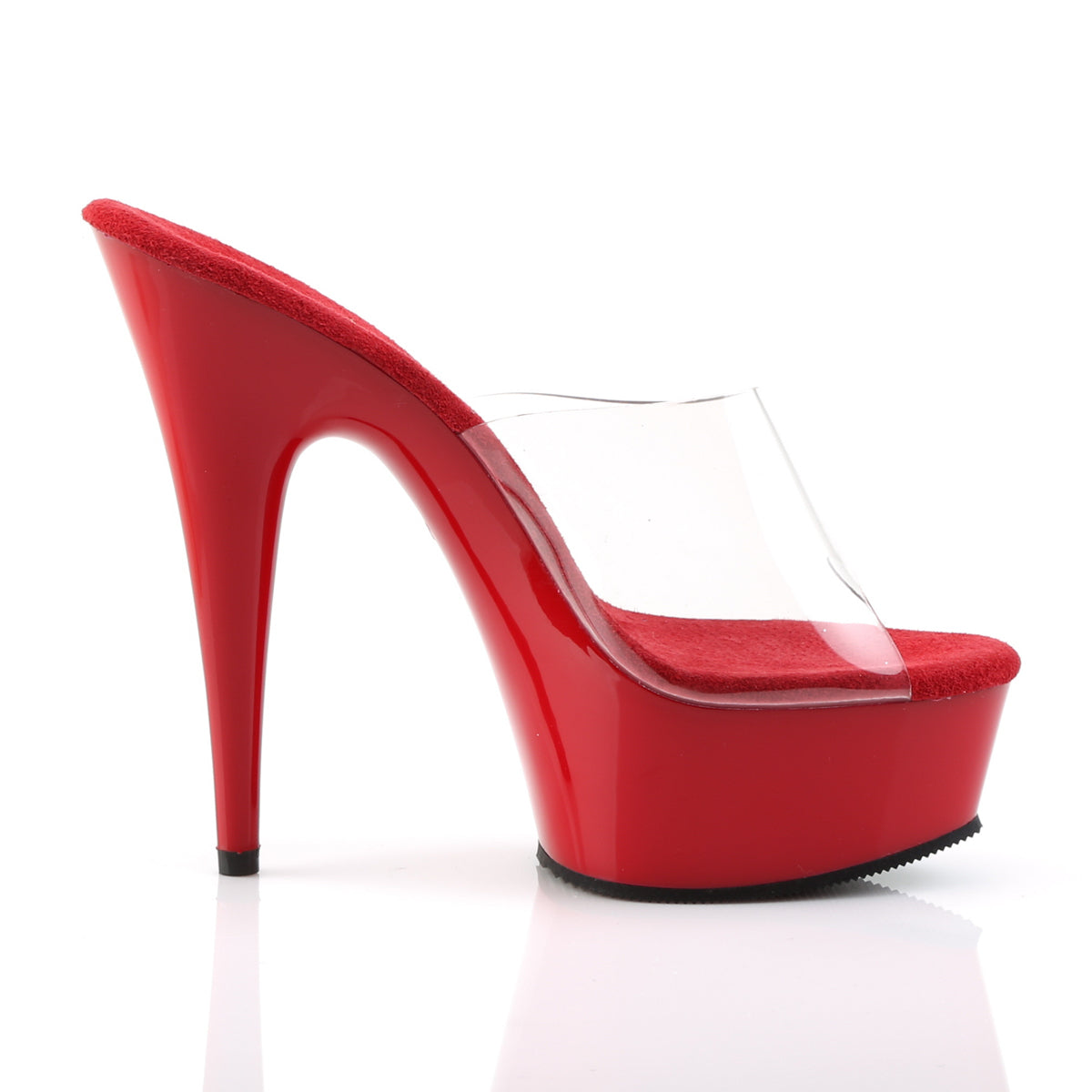 DELIGHT-601 Pleaser Clear/Red Platform Shoes [Exotic Dance Shoes]