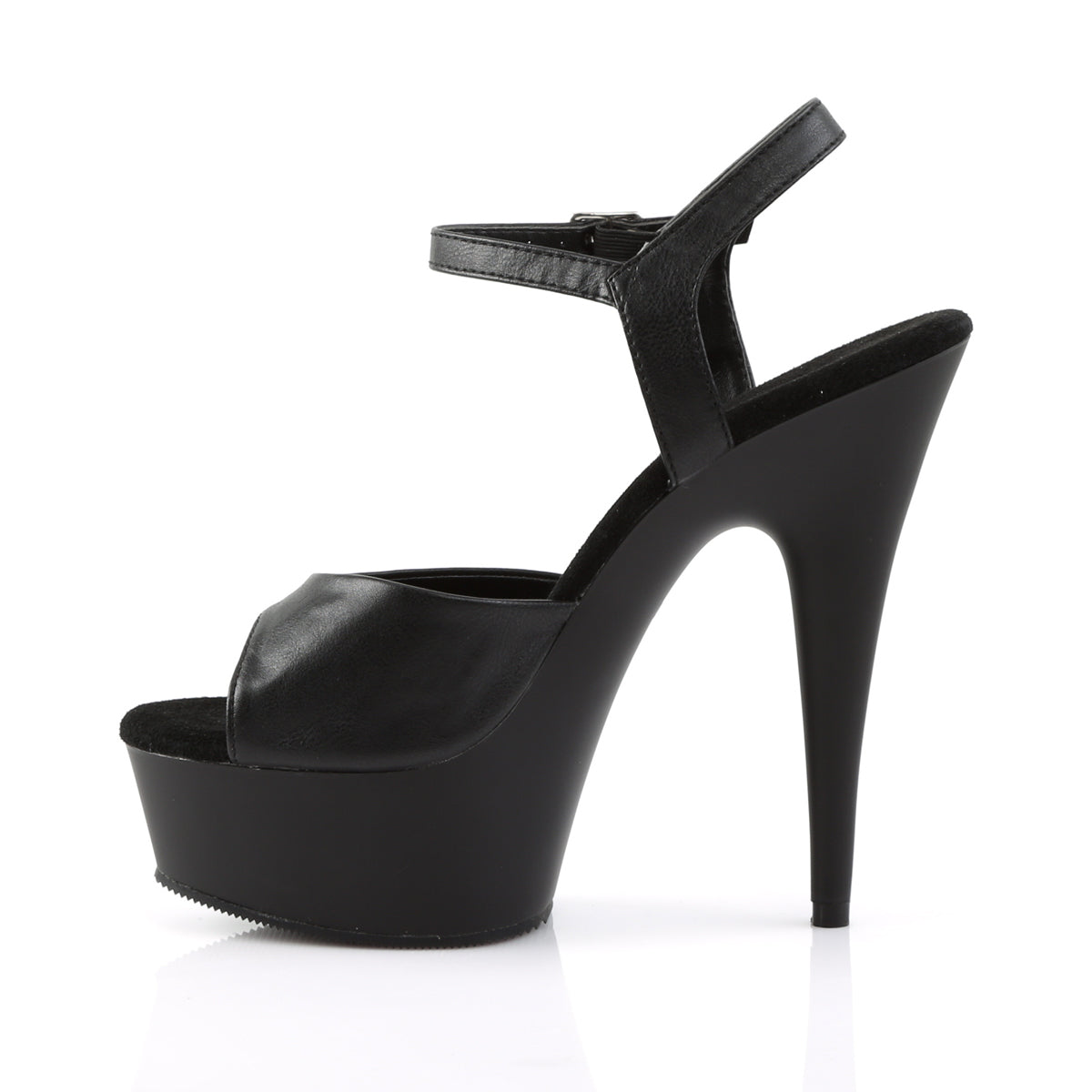 DELIGHT-609 Pleaser Black Faux Leather/Black Matte Platform Shoes [Exotic Dance Shoes]