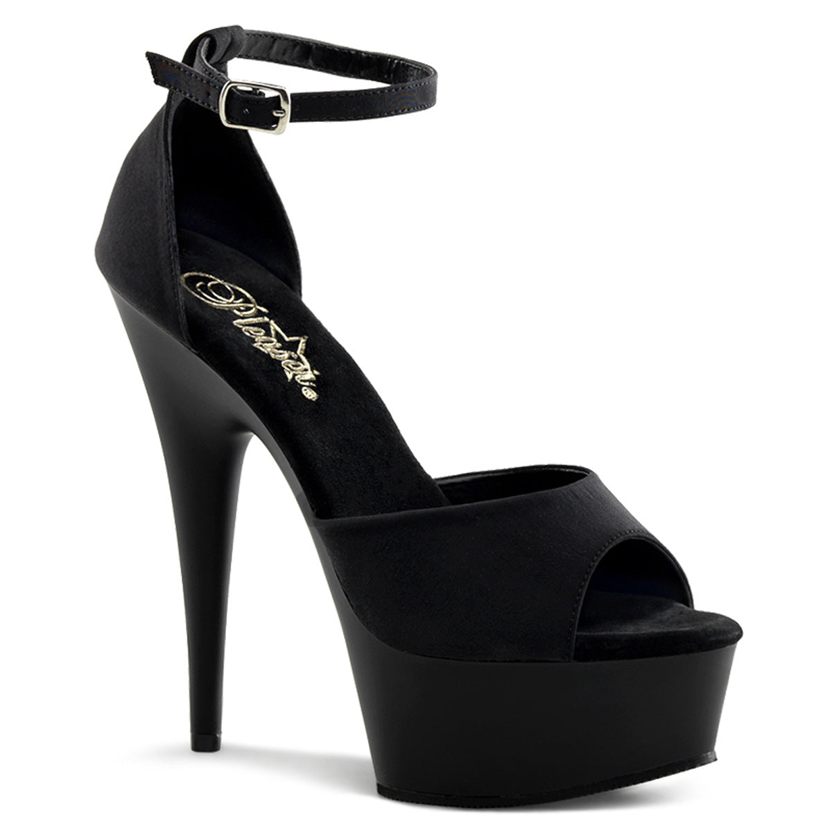 DELIGHT-618PS Strippers Heels Pleaser Platforms (Exotic Dancing) Blk Potosoie/ Blk Matte