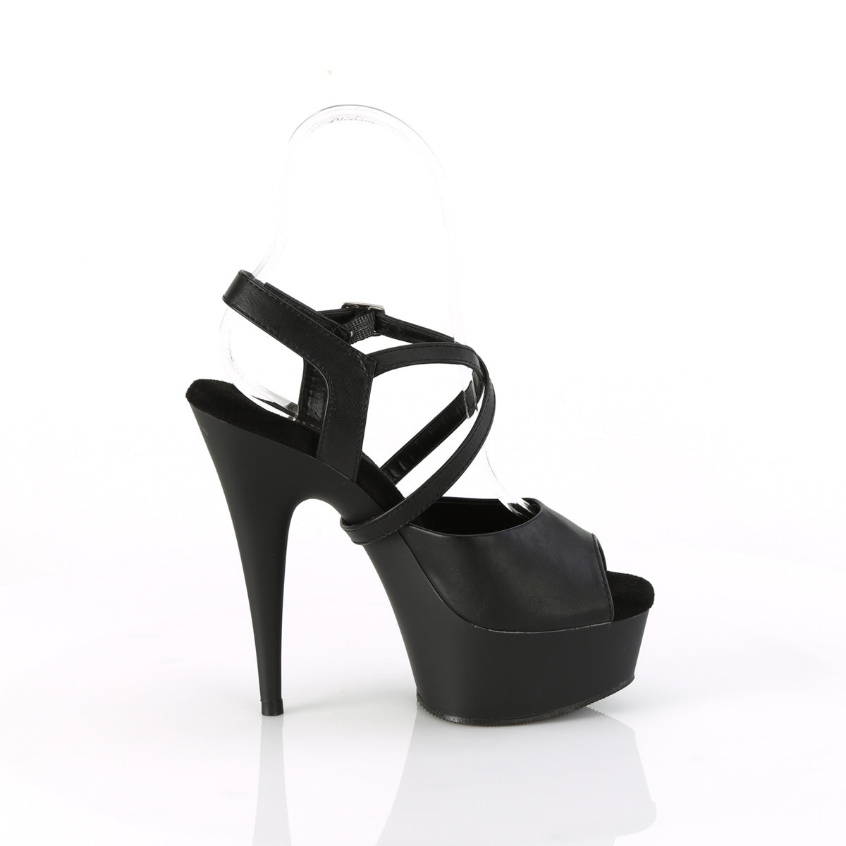 DELIGHT-624-1 Pleaser Black Faux Leather/Black Matte Platform Shoes [Exotic Dance Shoes]