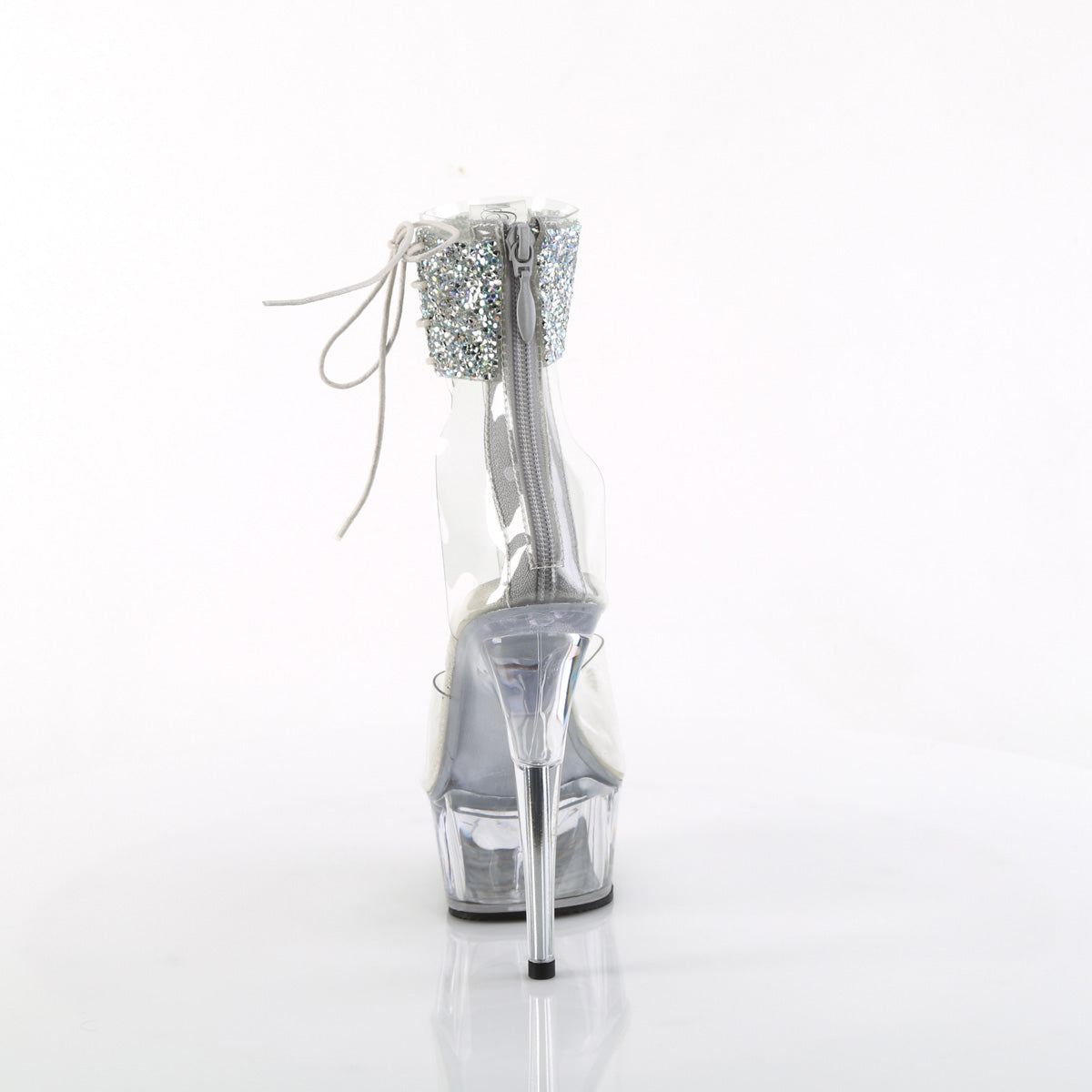 DELIGHT-624RS-02 Pleaser Clear-Silver AB Rhinestones/Clear Platform Shoes [Exotic Dance Shoes]