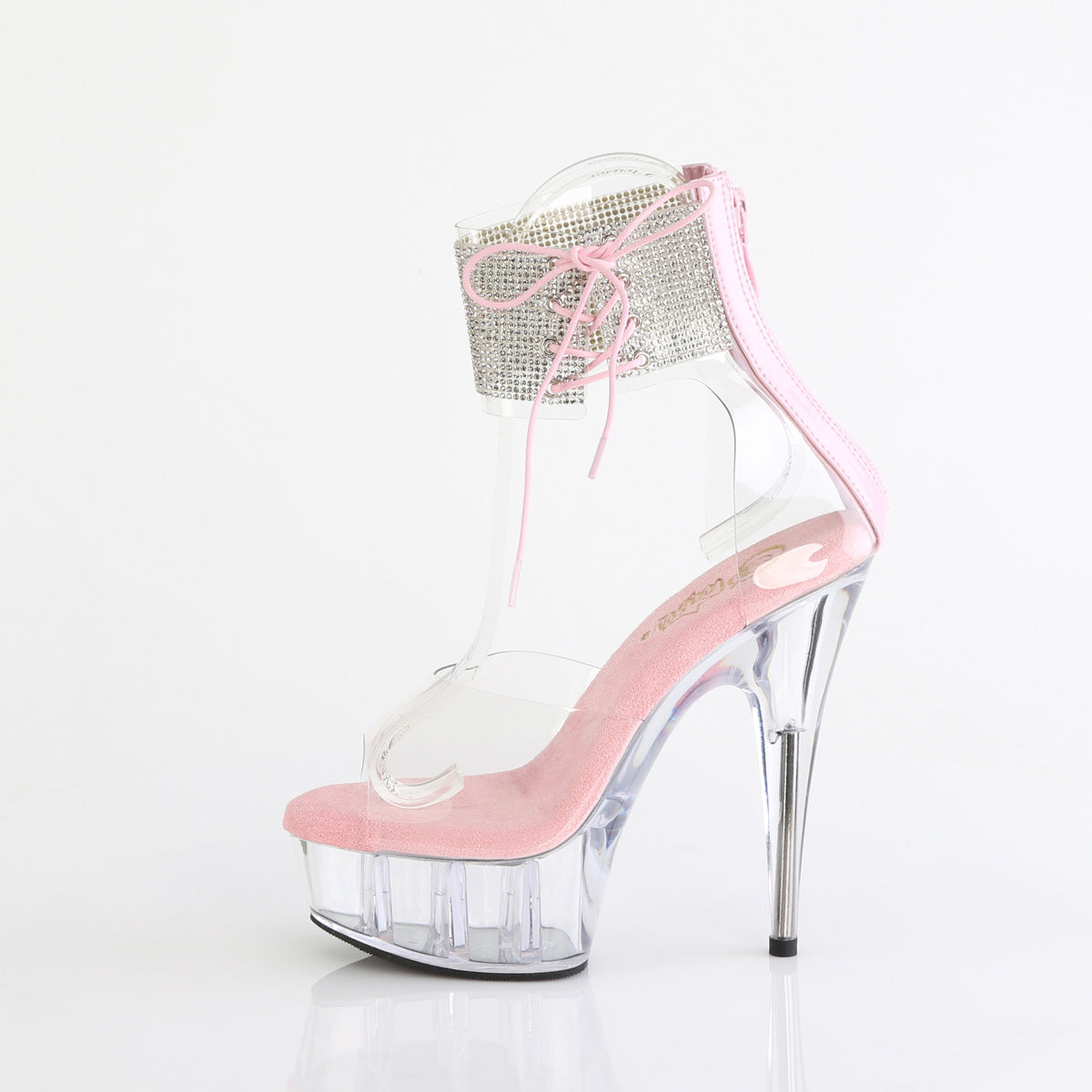 DELIGHT-624RS Pleaser Clear-B Pink/Clear Platform Shoes [Exotic Dance Shoes]