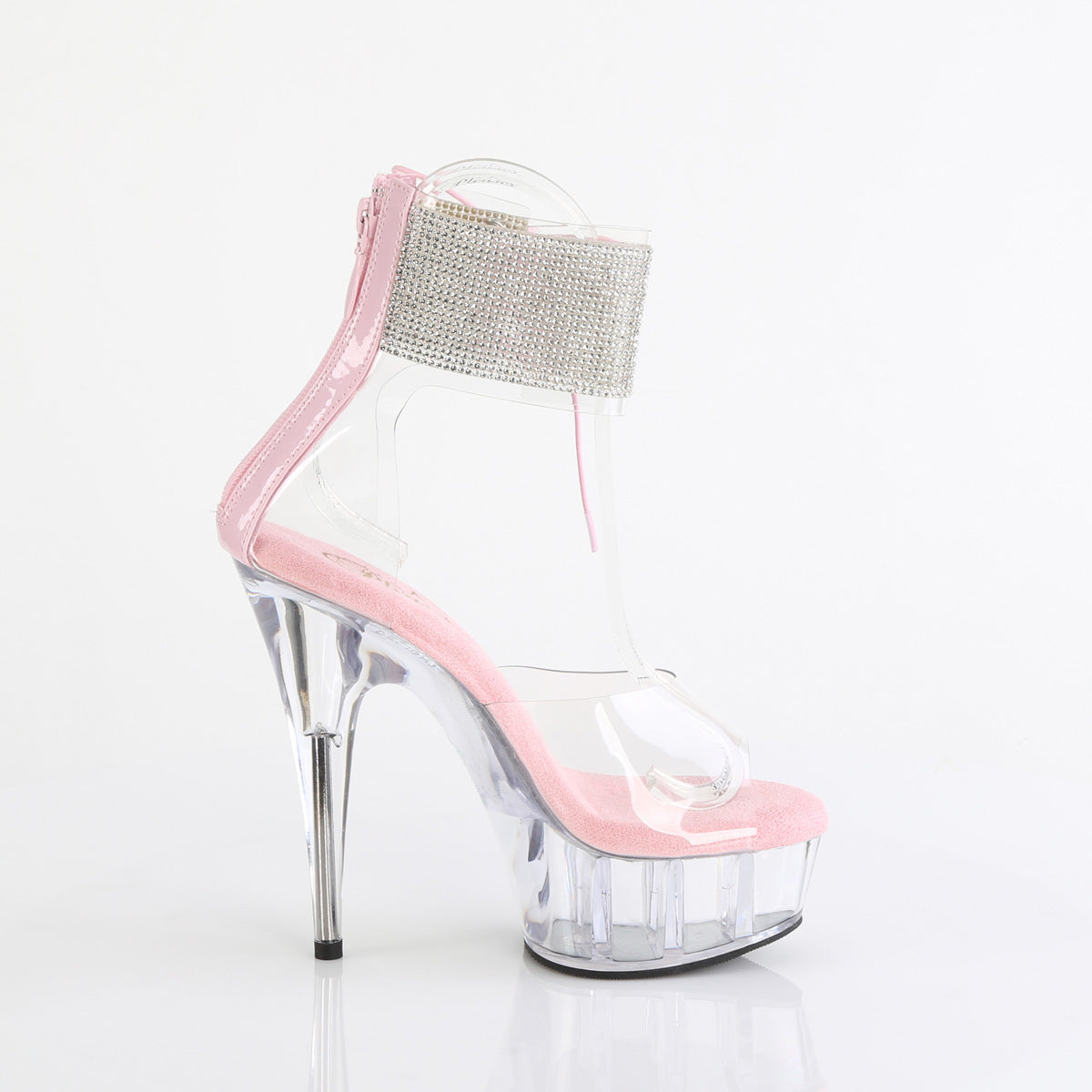 DELIGHT-624RS Pleaser Clear-B Pink/Clear Platform Shoes [Exotic Dance Shoes]