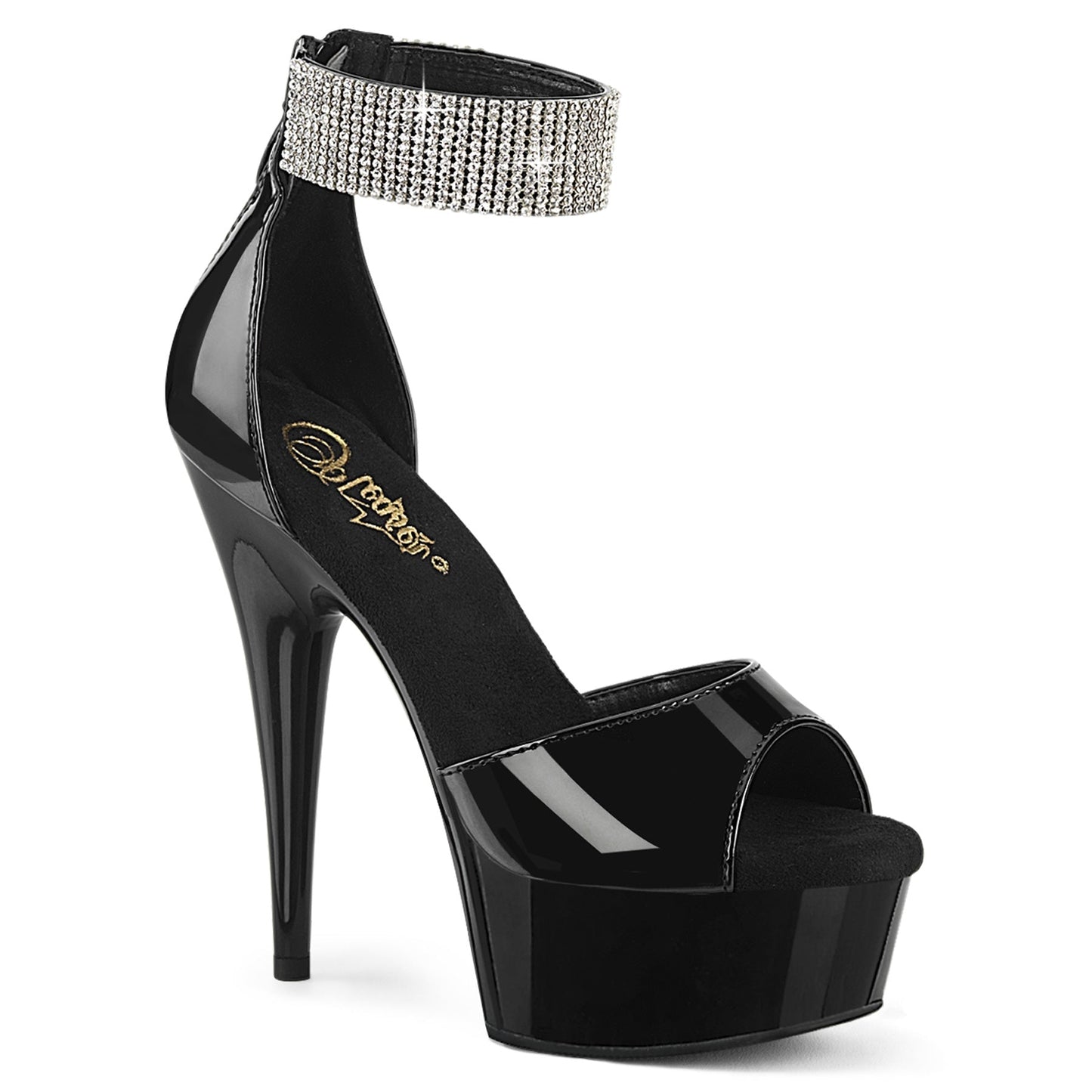 DELIGHT-625 Pleaser Black Patent Platform Shoes [Exotic Dance Shoes]