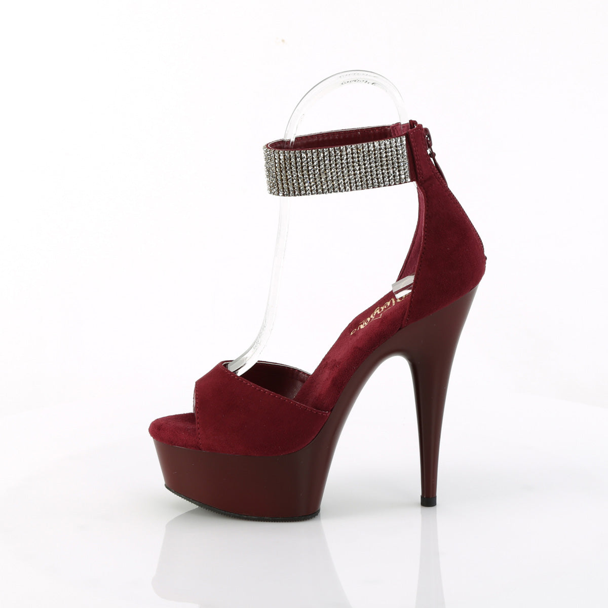 DELIGHT-625 Pleaser Burgundy Faux Suede/Burgundy Matte Platform Shoes [Exotic Dance Shoes]