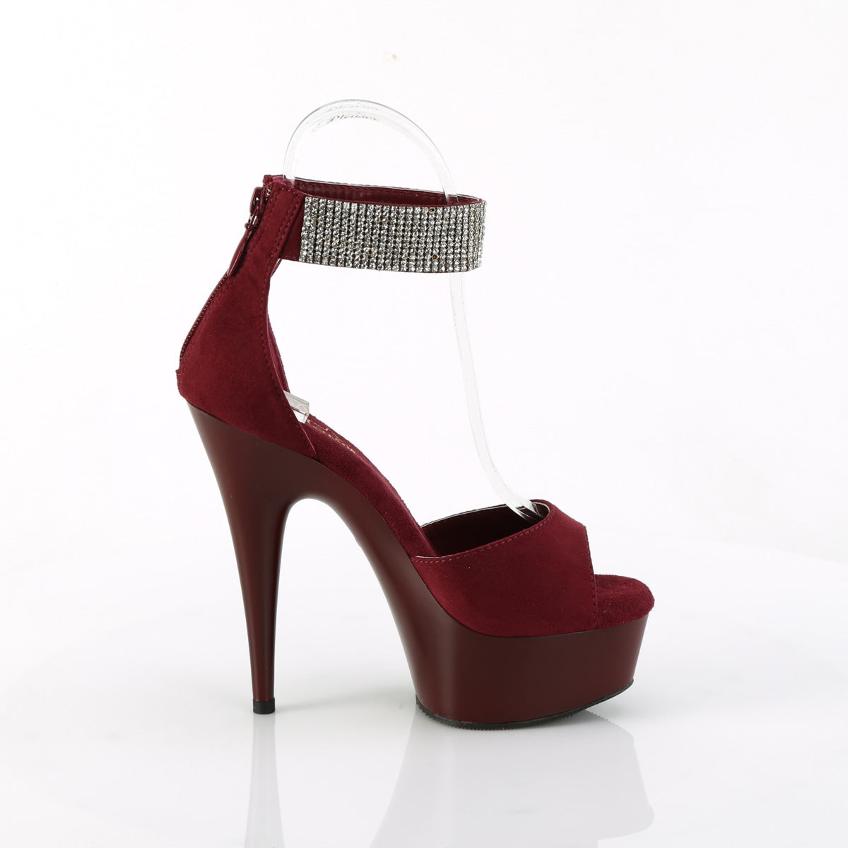 DELIGHT-625 Pleaser Burgundy Faux Suede/Burgundy Matte Platform Shoes [Exotic Dance Shoes]