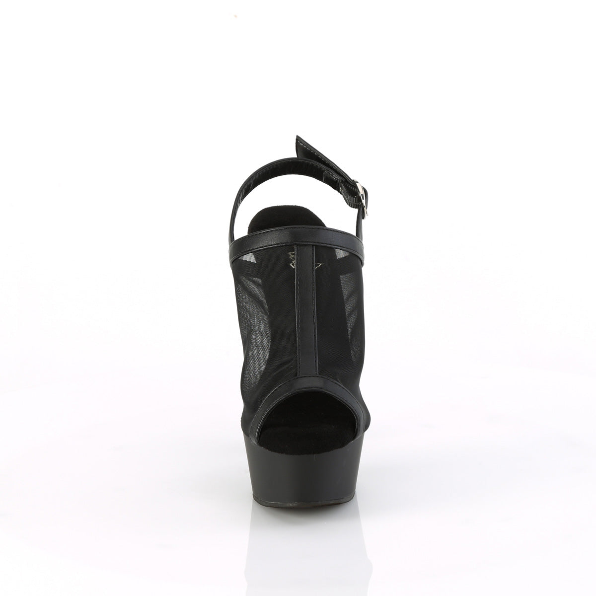 DELIGHT-636 Pleaser Black Faux Le-Mesh/Black Matte Platform Shoes [Exotic Dance Shoes]