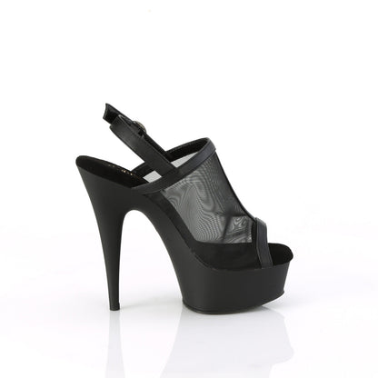 DELIGHT-636 Pleaser Black Faux Leather Sexy Platform Shoes (Pole Dancing Heels)