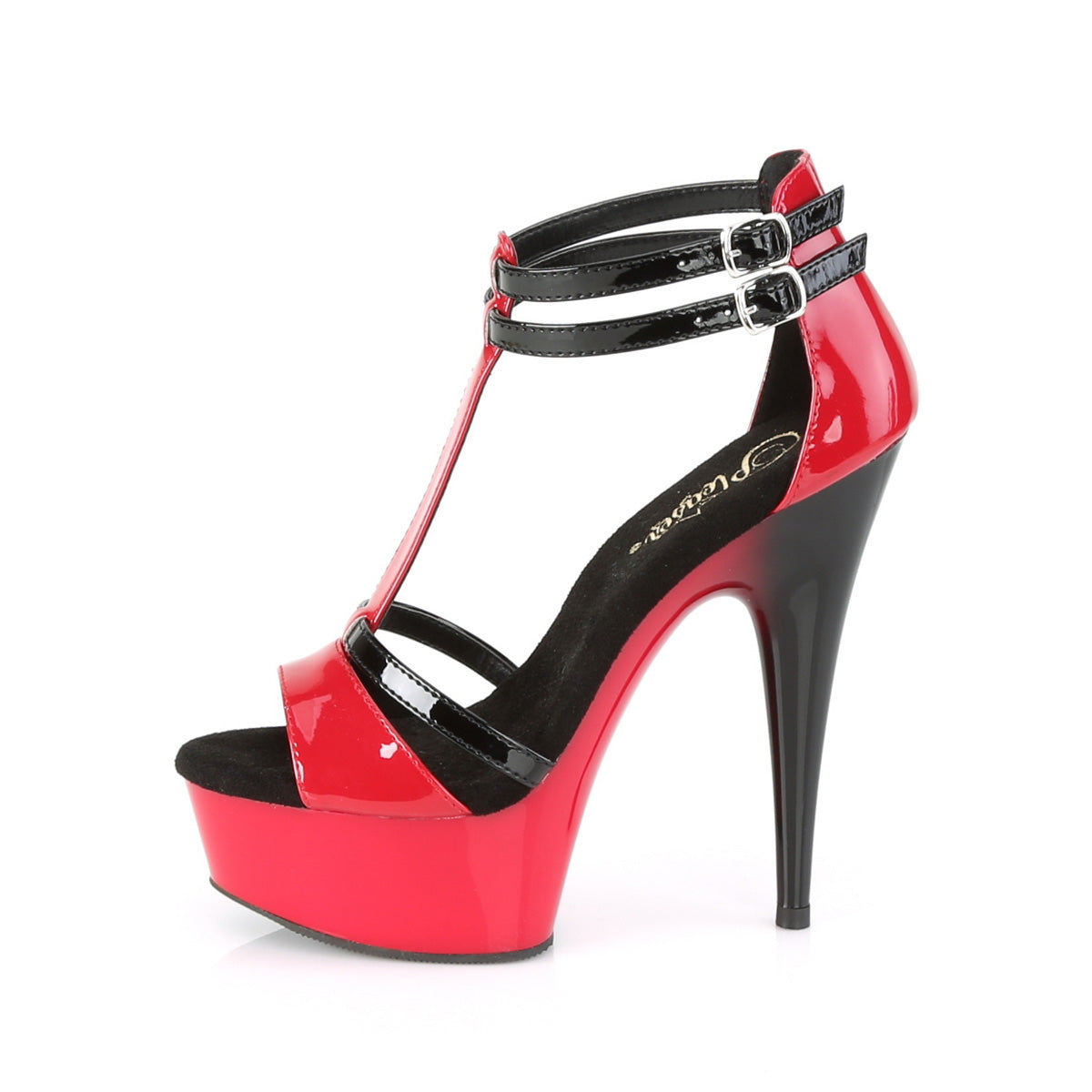 DELIGHT-663 Pleaser Red-Black Patent/Red-Black Platform Shoes [Exotic Dance Shoes]