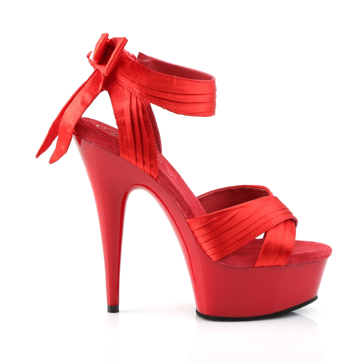 DELIGHT-668 Pleaser Red Satin/Red Platform Shoes [Exotic Dance Shoes]