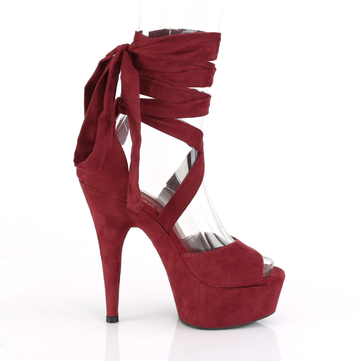 DELIGHT-679 Pleaser Burgundy Faux Suede/Burgundy Faux Suede Platform Shoes [Exotic Dance Shoes]