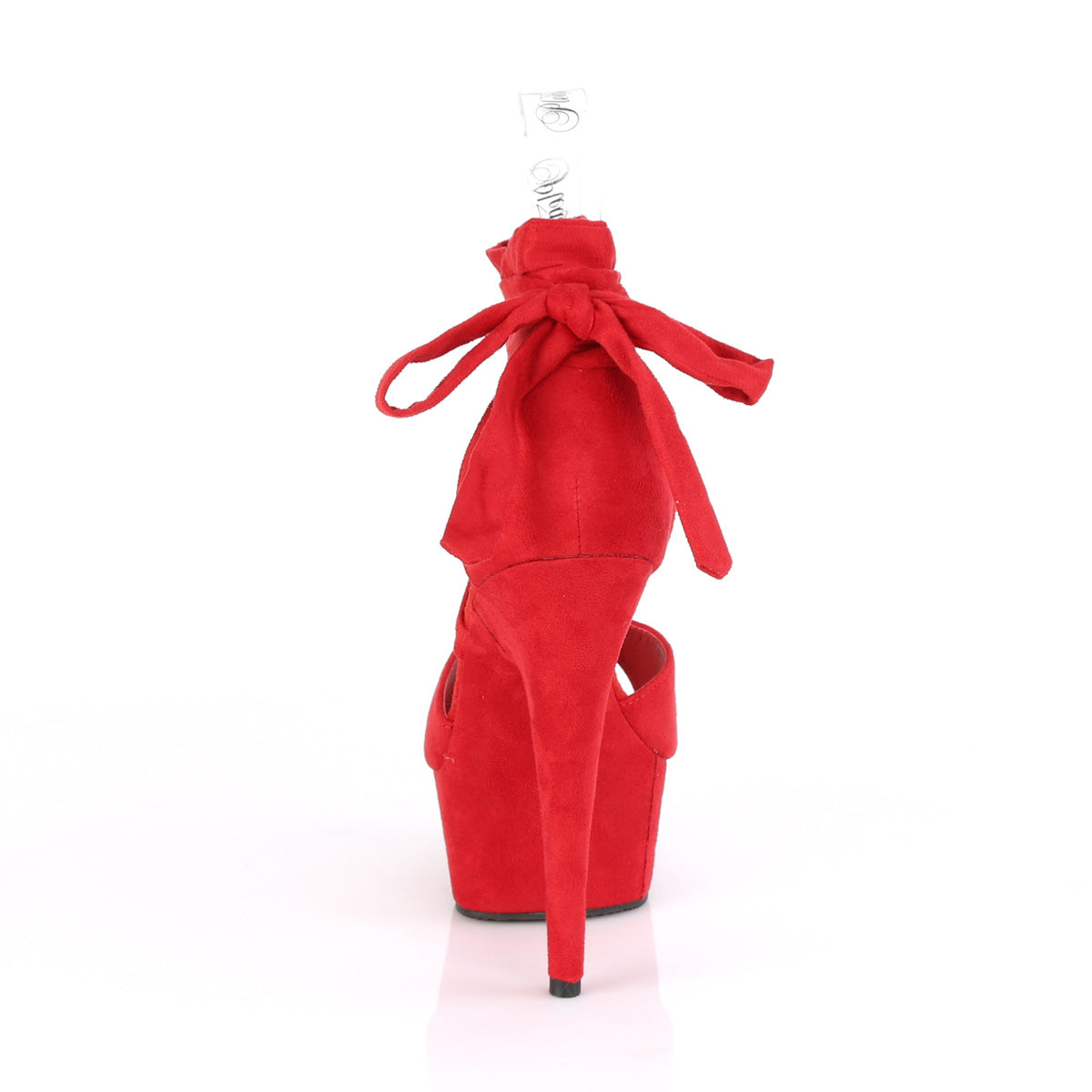 DELIGHT-679 Pleaser Red Faux Suede/Red Faux Suede Platform Shoes [Exotic Dance Shoes]