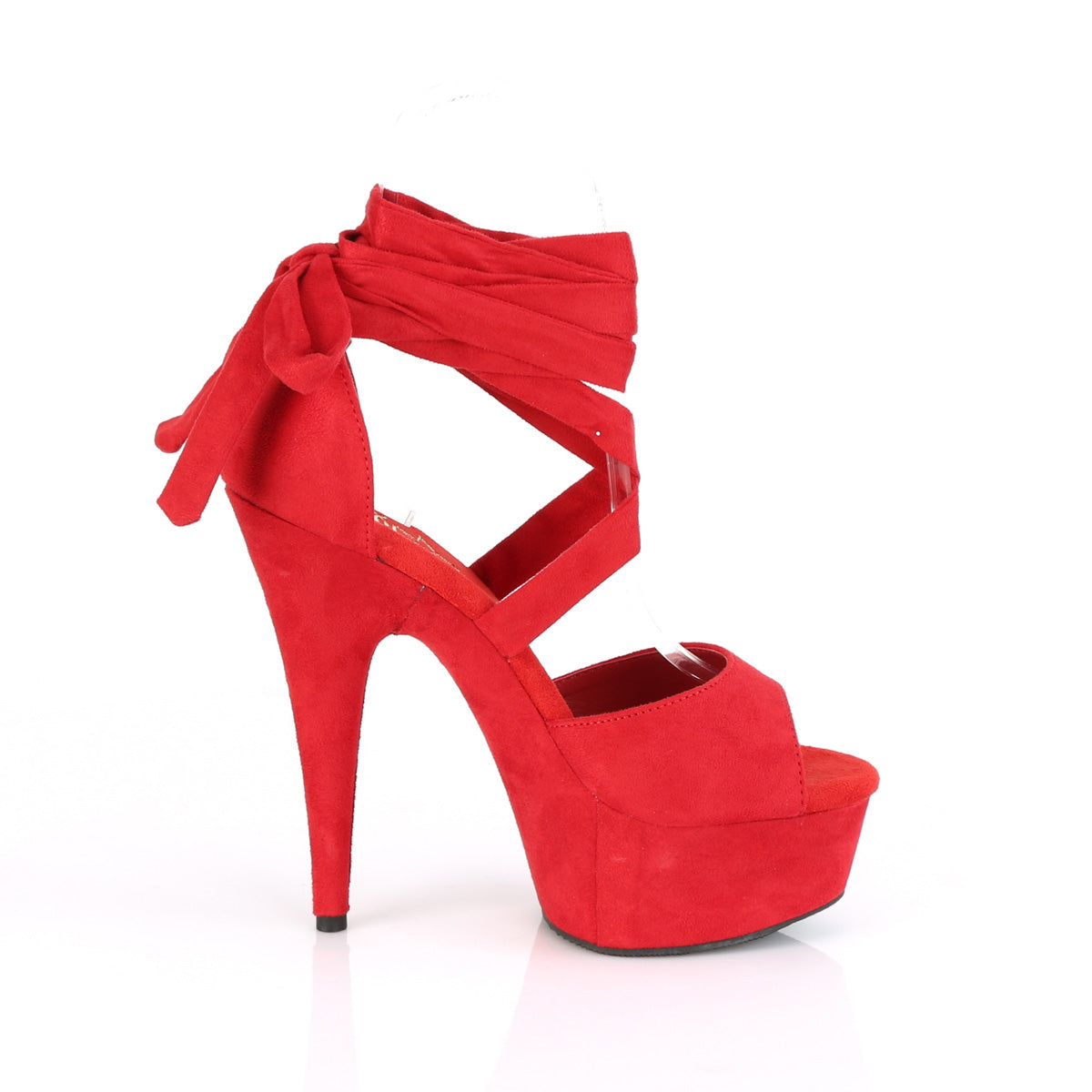 DELIGHT-679 Pleaser Red Faux Suede/Red Faux Suede Platform Shoes [Exotic Dance Shoes]