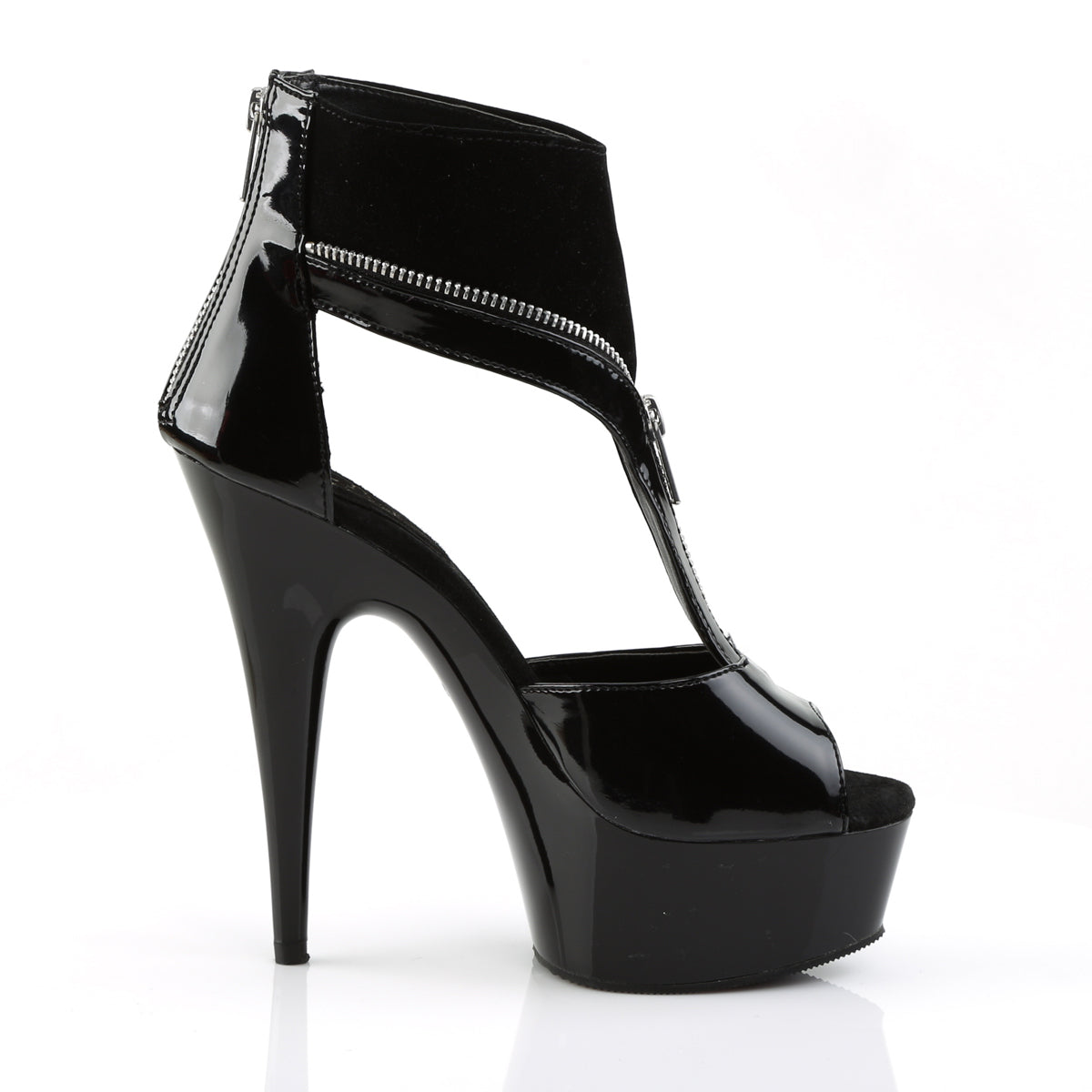 DELIGHT-690 Pleaser Black Patent-Lamy/Black Platform Shoes [Exotic Dance Shoes]