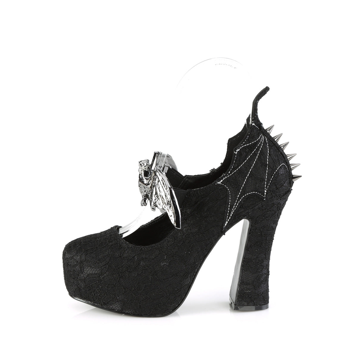 DEMON-18 DemoniaCult Black Satin Sexy Women's Heels & Platform Shoes (Alternative Footwear)