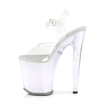 DISCOLITE-808 Pleaser Clear/White Glow Sexy Platform Shoes (Pole Dancing Heels)