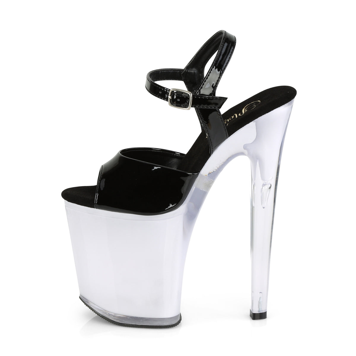 DISCOLITE-809 Pleaser Black Patent/White Glow Platform Shoes [Exotic Dance Shoes]