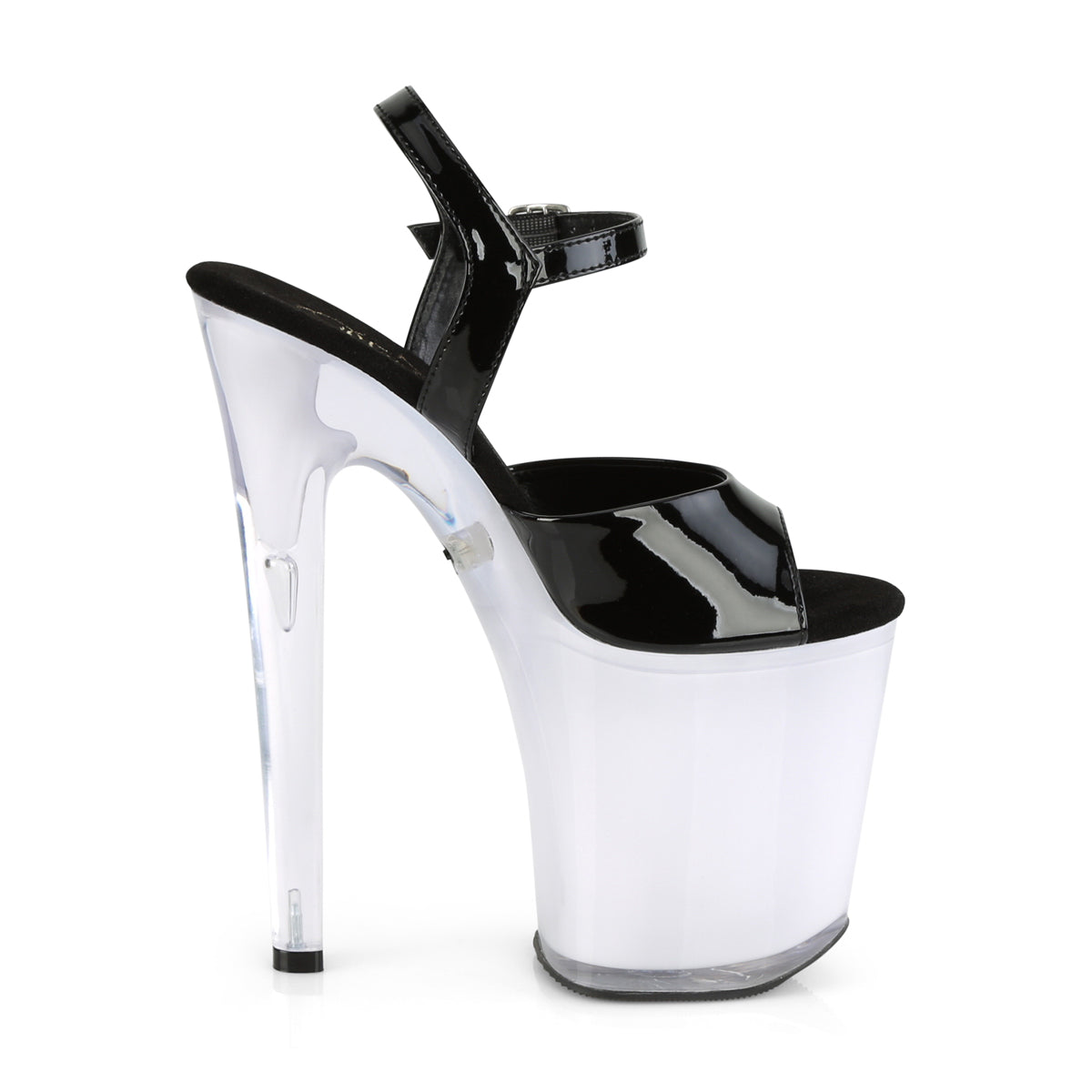 DISCOLITE-809 Pleaser Black Patent/White Glow Platform Shoes [Exotic Dance Shoes]