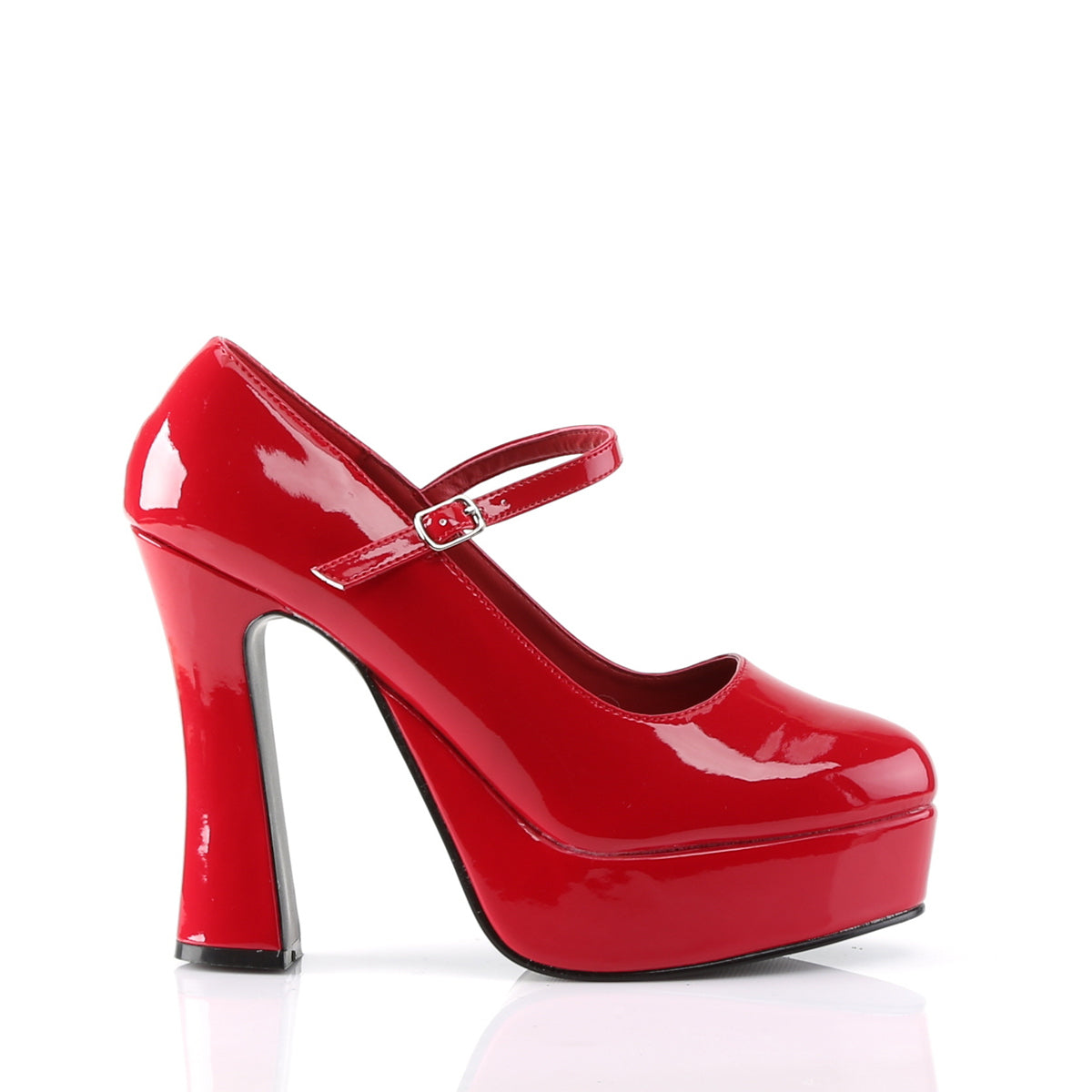 DOLLY-50 Demonia Red Patent Women's Heels & Platform Shoes [Demonia Cult Alternative Footwear]