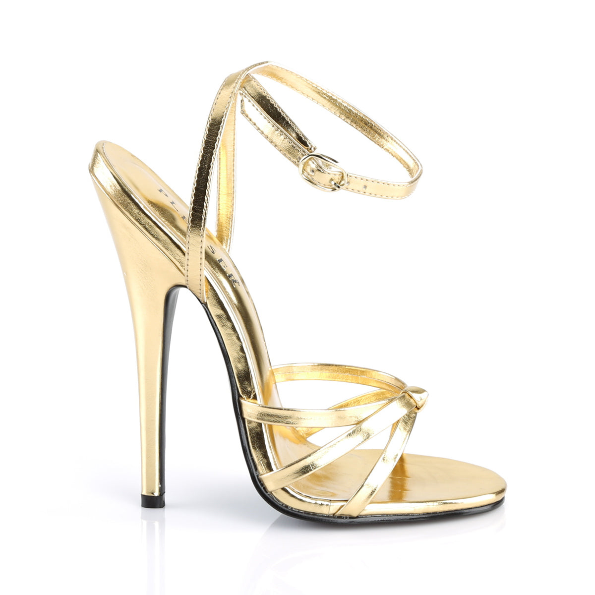 DOMINA-108 Devious Heels Gold Metallic Pu Single Soles [Fetish Heels]