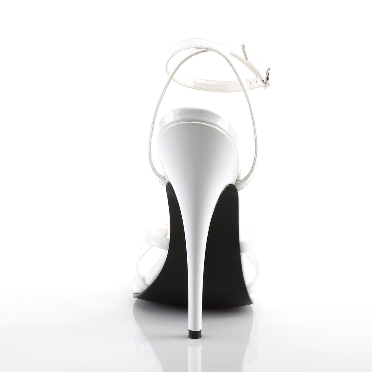 DOMINA-108 Devious Heels White Patent Single Soles [Fetish Heels]