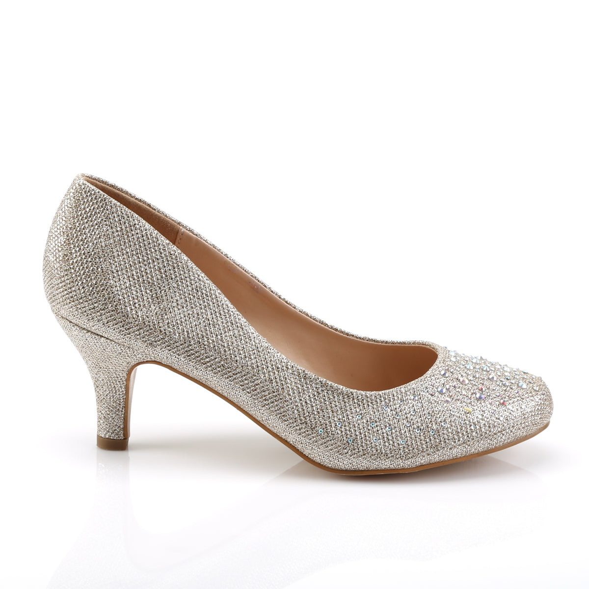 DORIS-06 Fabulicious Nude Glitter Mesh Fabric Shoes [Sexy Shoes]