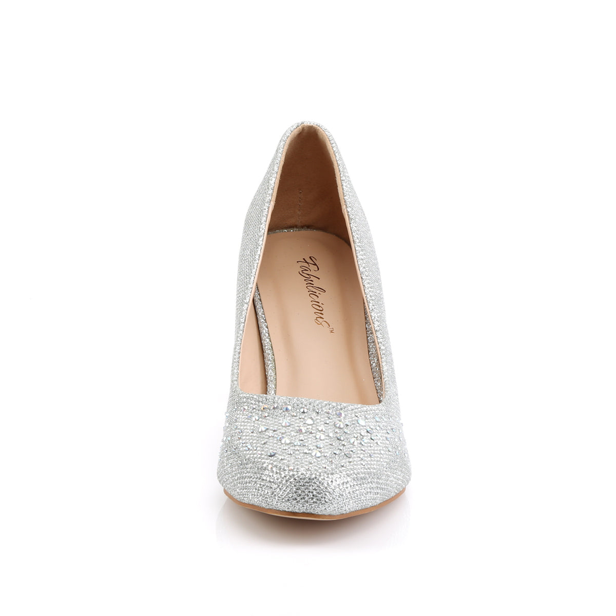 DORIS-06 Fabulicious Silver Glitter Mesh Fabric Shoes [Sexy Shoes]