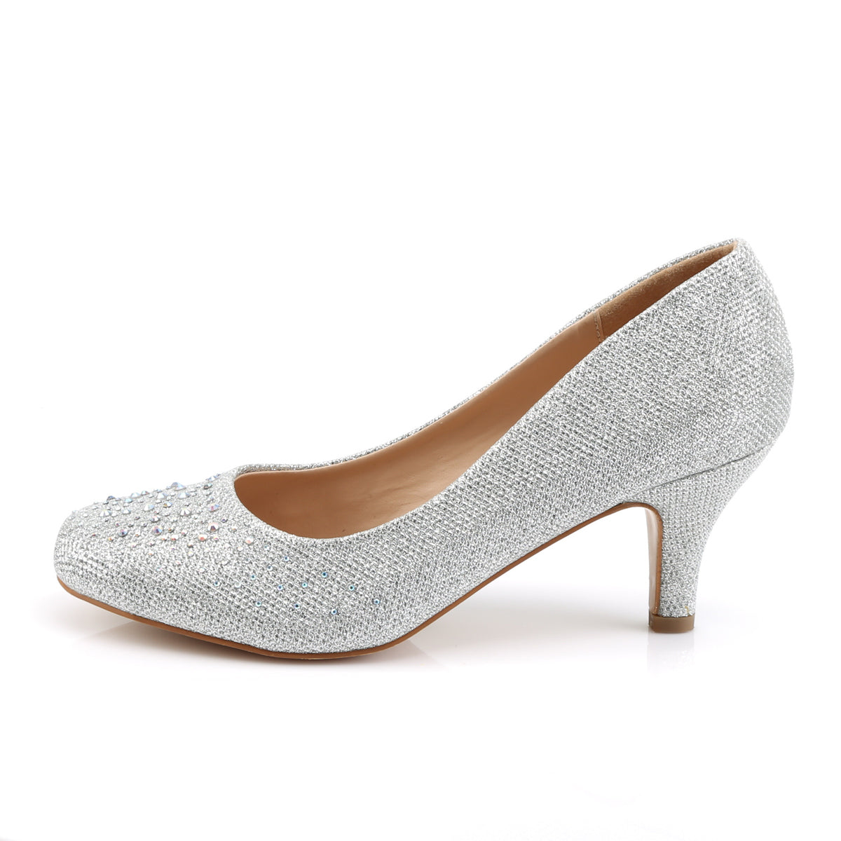 DORIS-06 Fabulicious Silver Glitter Mesh Fabric Shoes [Sexy Shoes]