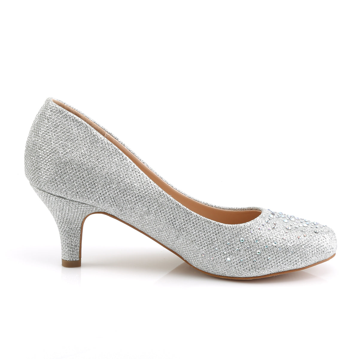 DORIS-06 Fabulicious Silver Glitter Mesh Fabric Shoes [Sexy Shoes]