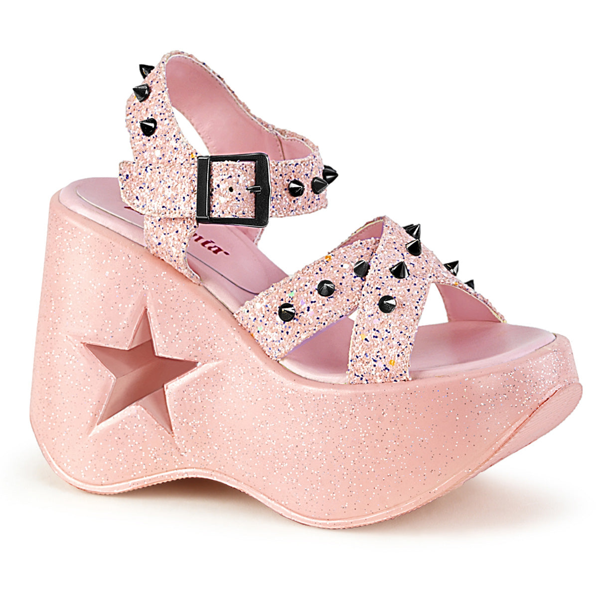 DYNAMITE-02 Alternative Footwear Demonia Women's Sandals Baby Pink Glitter