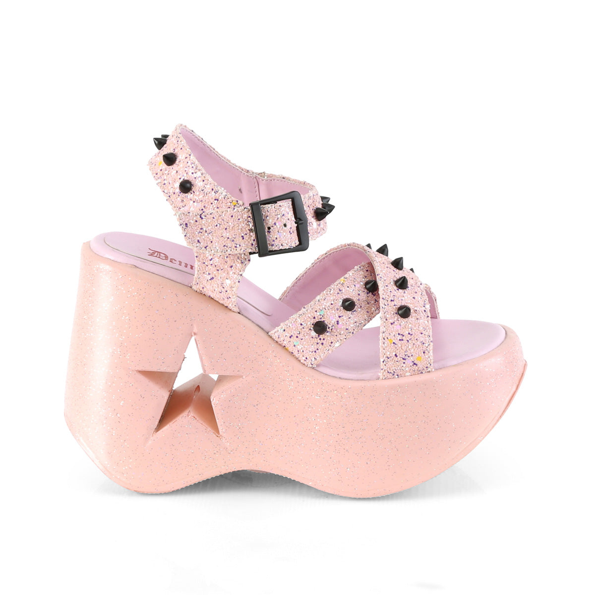 DYNAMITE-02 Demonia Baby Pink Glitter Women's Sandals [Demonia Cult Alternative Footwear]