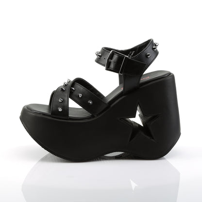 DYNAMITE-02 DemoniaCult Black Vegan Leather Sexy Women's Sandals (Alternative Footwear)