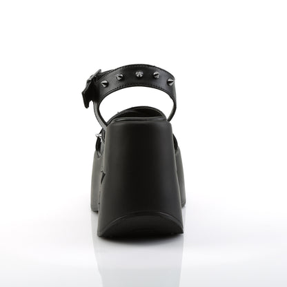 DYNAMITE-02 DemoniaCult Black Vegan Leather Sexy Women's Sandals (Alternative Footwear)