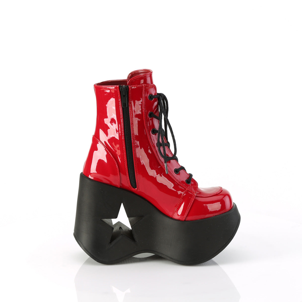 DYNAMITE-106 Demonia Red Patent Women's Ankle Boots [Demonia Cult Alternative Footwear]