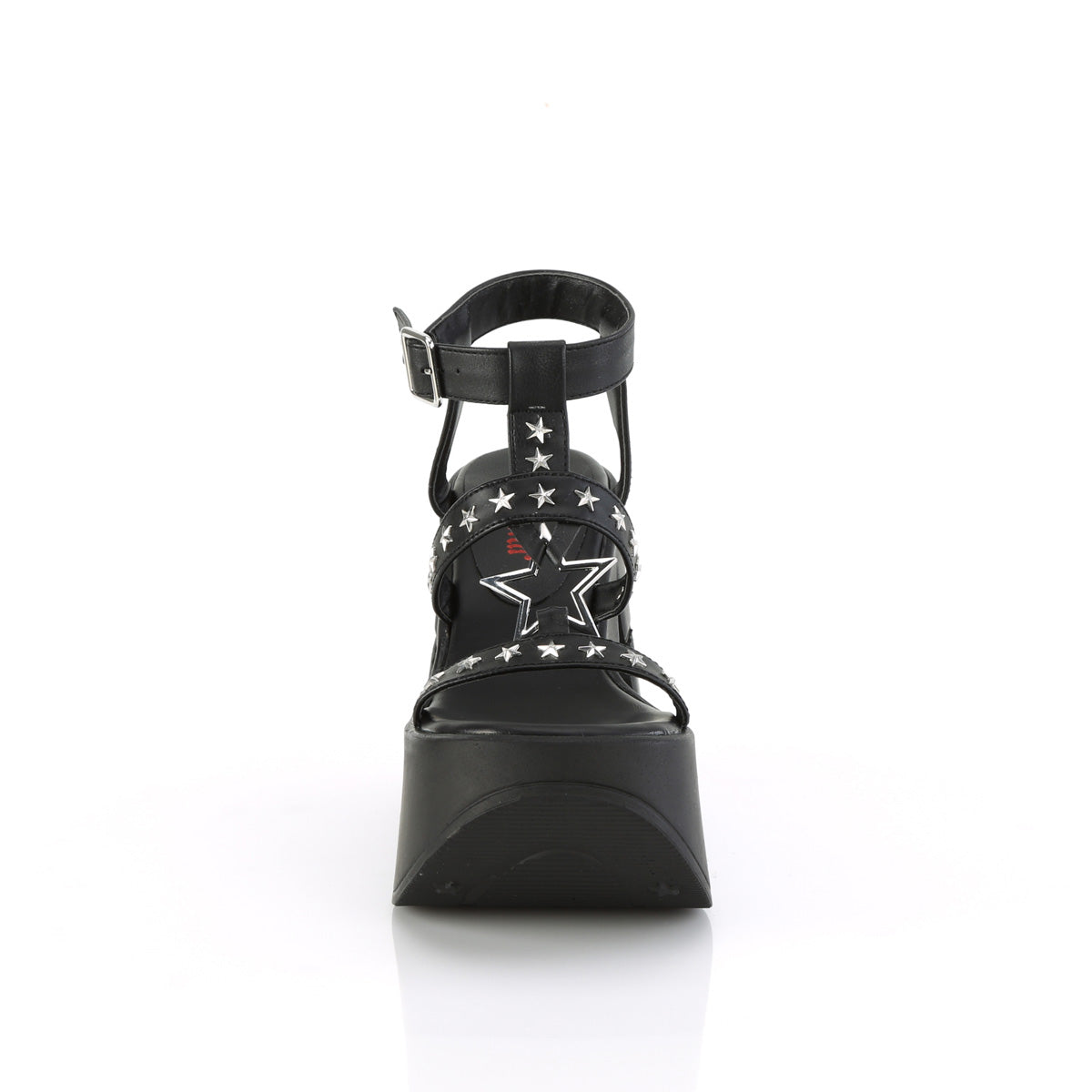 DYNAMITE-12 Demonia Black Vegan Leather Women's Sandals [Demonia Cult Alternative Footwear]