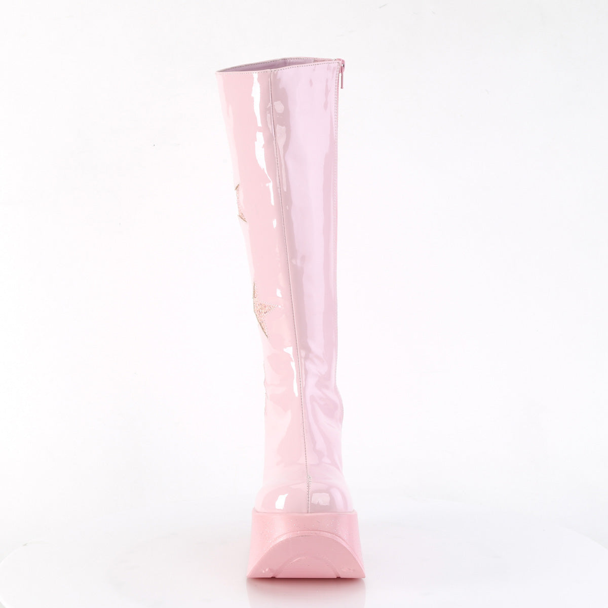 DYNAMITE-218 Demonia B Pink Patent-B Pink Multi Gliter Women's Mid-Calf & Knee High Boots [Demonia Cult Alternative Footwear]