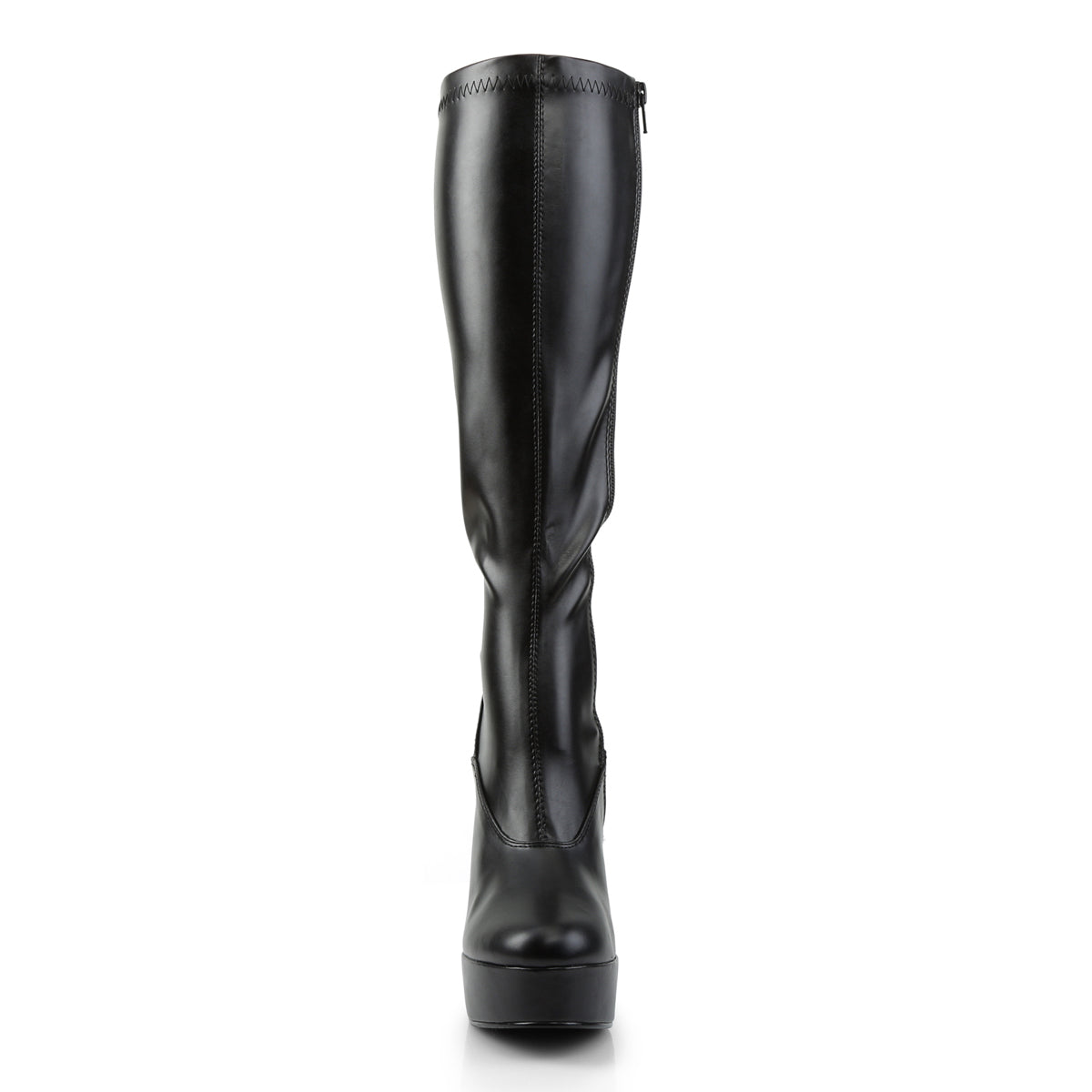 ELECTRA-2000Z Pleaser Black Stretch Faux Leather Platform Shoes [Kinky Boots]